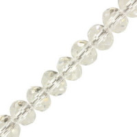 Faceted glass rondelle beads 4x3mm Cristal shine coating